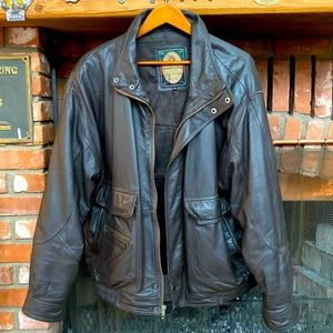 Vintage Members Only leather bomber jacket